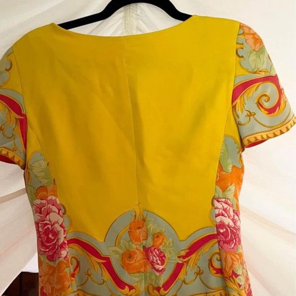 Beautiful Vintage Silk Lemon Yellow Floral 2 Piece Co-ord Set - Picture 4 of 9